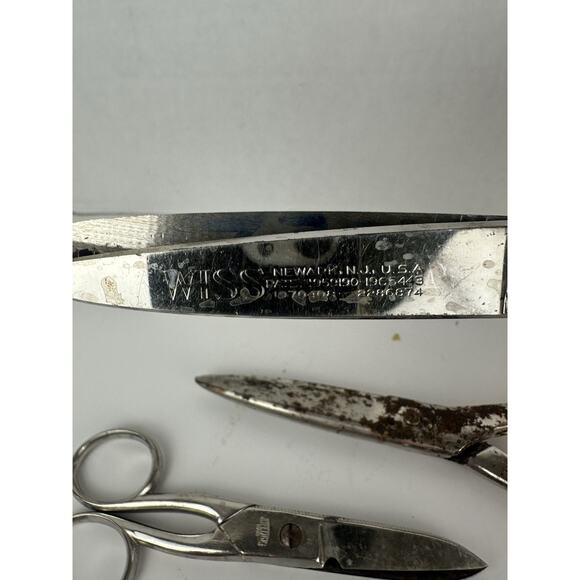 Vintage Set Of 6 Various Shears Scissors Chrome Made In Italy And USA Sewing - Picture 6 of 7